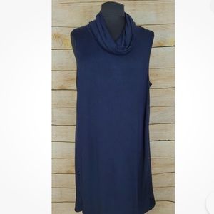 Anthropologie Saturday Sunday cowlneck sleeveless navy blue dress size small